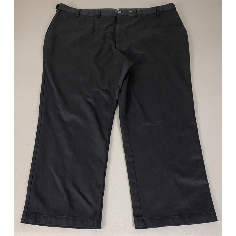 Haggar Chino Pants Men's Size 48x29 Black Work to Weekend Classic Fit Cotton